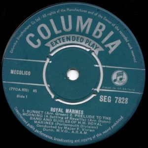 The Band Of HM Royal Marines Conducted By Vivian Dunn - Sunset  (7", EP) - Picture 1 of 2