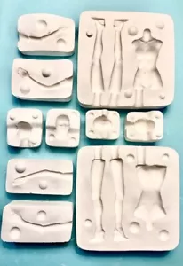 FALLON - 1:12 scale lady dollhouse PORCELAIN MOLDS by designer Patricia Rose - Picture 1 of 5