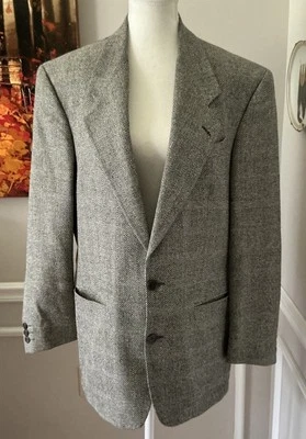 Vintage Yves Saint Laurent Black And White Check Plaid Tweed Jacket Blazer Men’s - Image 1 of 4