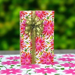 FLORAL SPLASH Print Design 24" Gift WRAPPING Paper Choose Length Amount - Picture 1 of 2