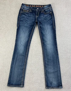 Rock Revival Jeans Kai Easy Straight Women’s 27 Stretch Button Flap Blue Denim - Picture 1 of 13