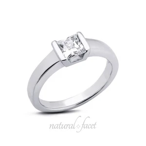 2.47ct E/SI2 Princess Natural Diamond Platinum Classic Solitaire Engagement Ring - Picture 1 of 3