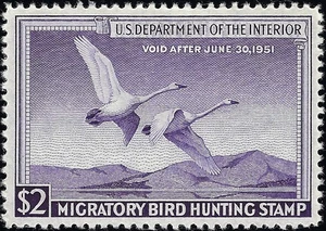 US Scott #RW17 Mint Hinged VF 1950 2.00 US Federal Duck Stamp CV 90.00 - Picture 1 of 2
