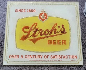 Insegna da parete in vetro birra Stroh's dal 1850  - Foto 1 di 6