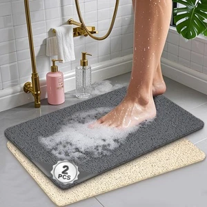 PVC Loofah Bathroom Mats(2 Pack),Massage Foot Scrubber Mat,Shower Mat for Bat... - Picture 1 of 9