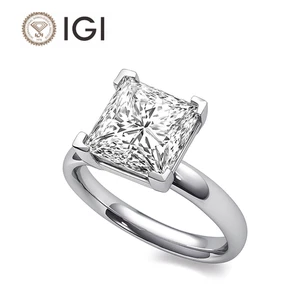 IGI 2,02 ct F VVS2 Princess Cut Lab Grown Diamant Verlobungsring 14k Weißgold - Bild 1 von 10