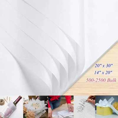Bulk White Tissue Paper 17g 14x20 20x30 for Gift Wrap, Craft, Party Decorations - Image 1 of 4