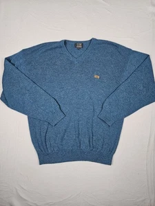 Les Copains Cotten Blend Pullover Large Blau Strick V-Ausschnitt Vintage Made In Italy - Bild 1 von 7