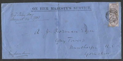 BOER WAR, SOUTH AFRICA, OFFCIAL FRONT COVER TO YORKSHIRE, 1901 - Image 1 of 3