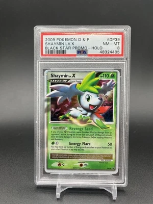 Pokemon Shaymin Lv.X Black Star Holo Promo DP39 PSA 8 - Image 1 of 2