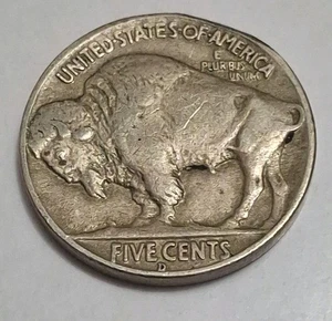 VOLLHORN 1936 D SCHÖNES ORIGINAL BÜFFEL NICKEL 5¢ Versand 95¢!  🇺🇸 BN764 - Bild 1 von 3
