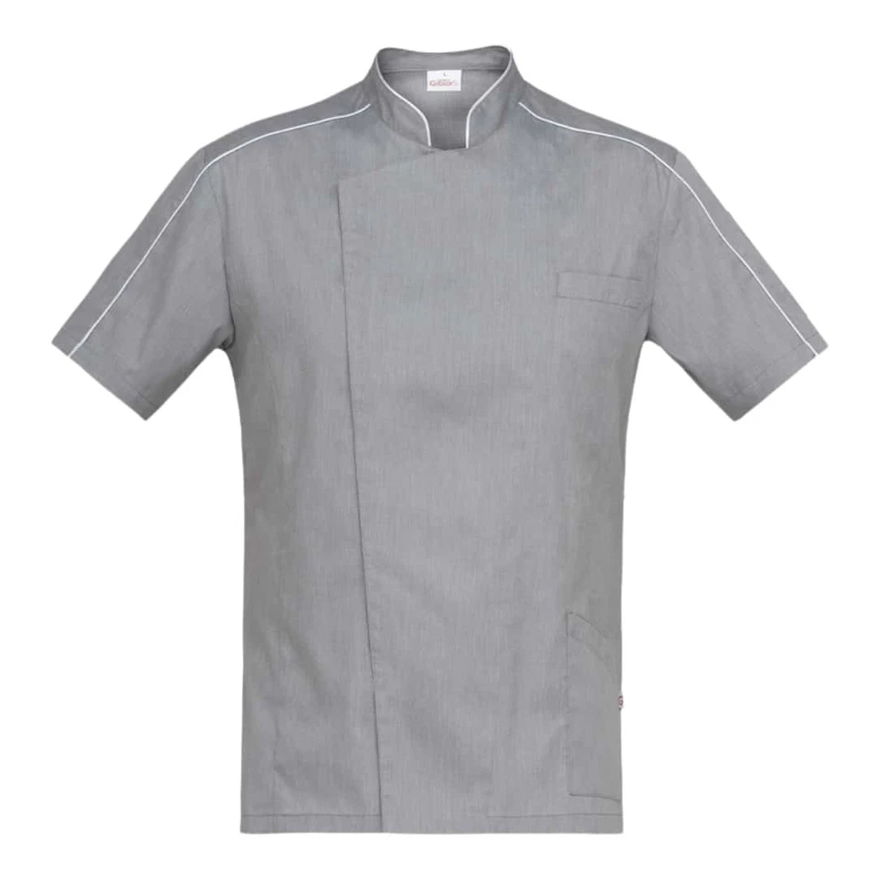 Giacca Cuoco Coreana Valerio Grigio Chiaro a Manica Corta - GIBLOR'S - Pizzaiolo - Immagine 1 di 1