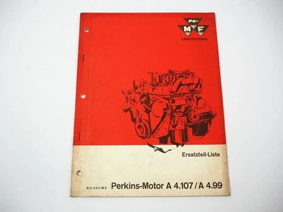 Perkins A4.107 A4.99 Motor Ersatzteilliste für Massey Ferguson MF 31 86 630S - Bild 1 von 2