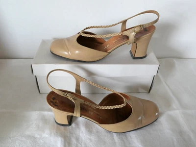 Chaussures Escarpins cuir beige J.B. MARTIN T 38 luxe vintage - Photo 1/4