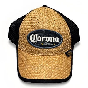 Cappello Corona Berretto SnapBack Marrone Tessuto Paglia Birra Tiki Spiaggia Taglia Unica Regolabile - Foto 1 di 3