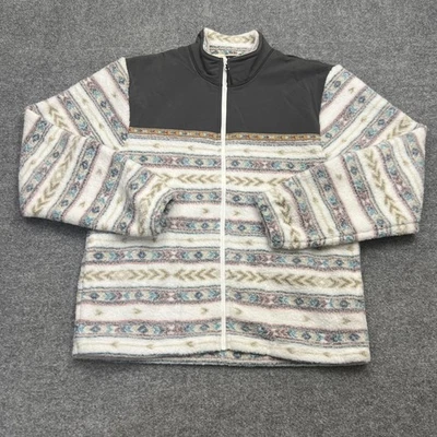 Chaqueta polar prAna para hombre gris medio blanco sherpa azteca cremallera completa patrón exterior Foto 1 de 4