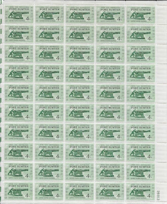 US Scott 1178, Civil War 100, Fort Sumter, 1961 Full Mint Sheet of 50, F/VF - Image 1 of 2