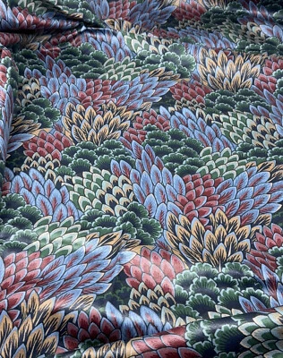 1.5码Stanley King Studios丝网印花织物聚四氟龙饰面54英寸花卉复古 — 第 1/4 张图片