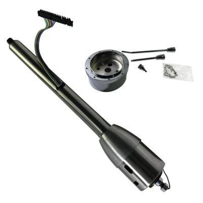 28" Stainless Steel Tilt Manual Universal Steering Column & Wheel Adapter No Key - Image 1 of 4