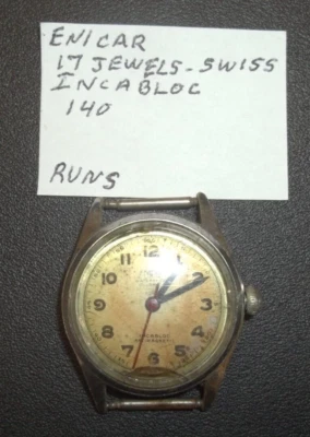 Reloj Suizo Enicar 140 Incabloc 17 Joyas De Colección Raro Cuerda Manual Funciona Foto 1 de 3