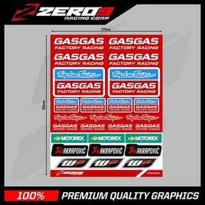 GASGAS STICKERS, MOTOCROSS STICKERS, STICKER SHEET, MX STICKERS #ZTSS-GAS-04 - Picture 1 of 1