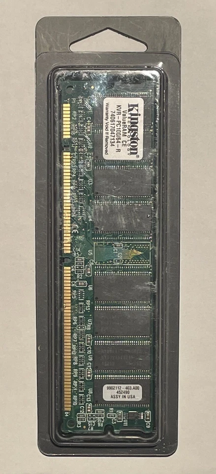 New In Box. 1 x 64MB KINGSTON PC-100 MEMORY SDRAM - KVR-PC100/64-R - Image 1 of 2