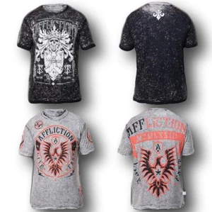 New Affliction GLORIFY A8143 Reversible Men's Short Sleeve T-shirt Tee Black - Picture 1 of 5