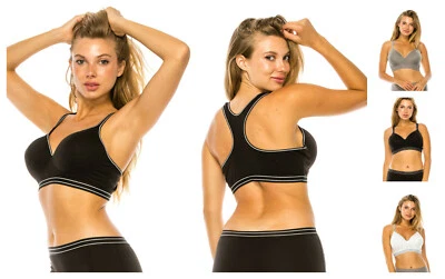 NEW CUTE FASHION MOLDED COTTON SPANDEX NO WIRE SPORTS RACERBACK BRA 42B - Image 1 of 4