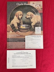 Vintage 1995 Franklin Mint Duck Hunters Golden Retriever Collectorplate Print Ad - Picture 1 of 7