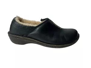 UGG Women’s Australia Bettey Black Leather Sheepskin Lined Loafers Size 8 - Picture 1 of 14