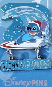 Disney Christmas Holiday 2022 Stitch Aloha Kalikimaka LE 4000 Pin Snowflake Surf - Picture 1 of 2