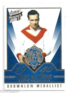 2014 Select Honours Brownlow Gallery (BG5) Herbie MATTHEWS South Melbourne - Picture 1 of 1