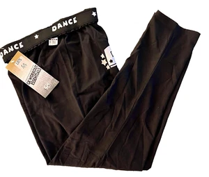 GK "DANCE" BLACK PANTS GIRL'S LARGE COTTON DANCE PRINT FOLD WAIST ELASTIC SZ L - Picture 1 of 10