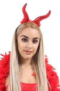 Maleficent Lady Horns Headband Halloween Fancy Dress Black Evil Queen Headpiece - Picture 1 of 2