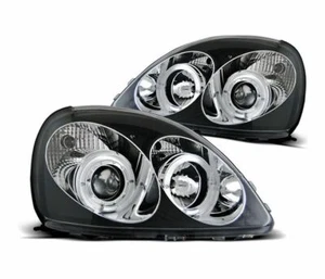 headlights for TOYOTA YARIS 1999 2000 2001 2002 2003 angel eyes black LHD - Picture 1 of 1