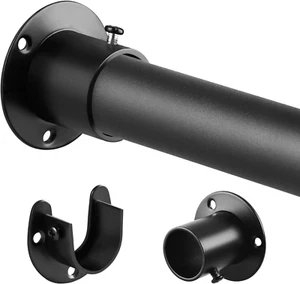 Heavy Duty Closet Rods for Hanging Clothes, Metal Black 1.3 Inch Diameter Closet - Picture 1 of 6