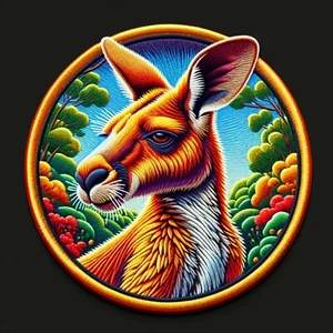 Kangaroo Patch Iron-on Applique Clothing, Australia, Wild Animals Badge Wallaby - Picture 1 of 12