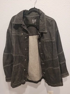 Vintage 90s Y2K Ruff Ryders Black Oversized Hip Hop Baggy Retro Denim Jacket XL - Bild 1 von 15
