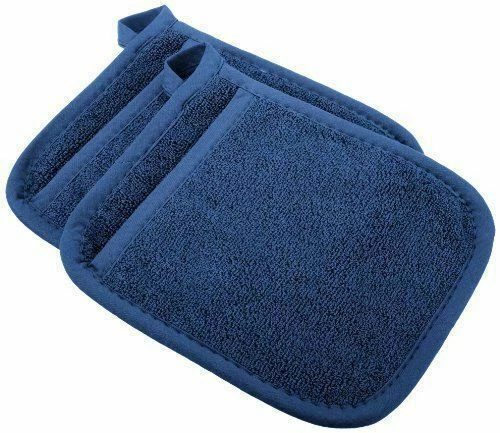 Ritz Royale Collection 100 Cotton Terry Cloth Pocket Mitt Set Federal Blue