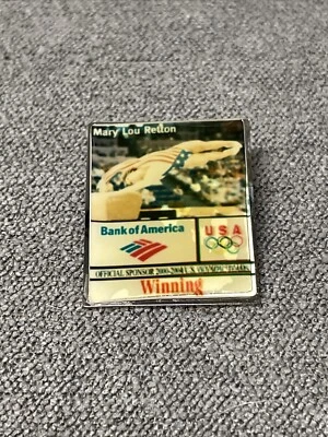 2000 Bank of America Sydney Olympic Rings Pin Mary Lou Retton USA KG JD - Image 1 of 4