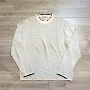 Hermes Maglione Girocollo Cashmere Cotone Vintage Texturizzato Panna Uomo Tg XL Italia - Foto 1 di 9