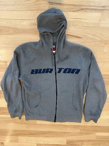 Vintage Burton Snowboards Hoodie Mens Medium Fleece Full Zip Y2K - Picture 1 of 8