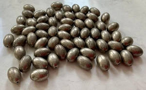 Quantity Of Smooth Oval Silver Coloured Beads 1cm - Picture 1 of 2