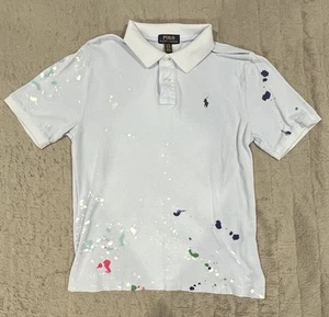 Ralph Lauren Boys XL (Ages 18-20) Paint Splatter–Print 100% Cotton Polo Shirt - Picture 1 of 3