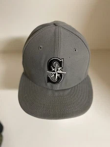 Seattle Mariner's Logo New Era Hat Size 7 3/8 Gray - Picture 1 of 6