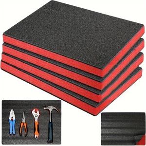 4Pcs/Set Cuttable Polyurethane Foam Pads Foam Sheets Craft Foam Black Tool Box - Picture 1 of 12