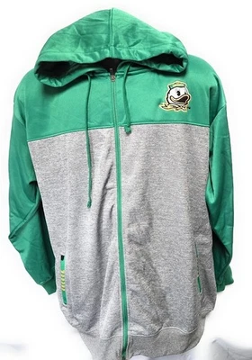 Mens Fanatics University Oregon Ducks NCAA Grey Green Big & Tall Zip Up Jacket - Image 1 of 4
