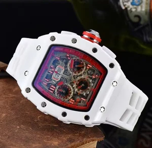 Richard Fashion Style Rapper Mille Colorful Deal Skeleton White Red Uhr - Bild 1 von 2