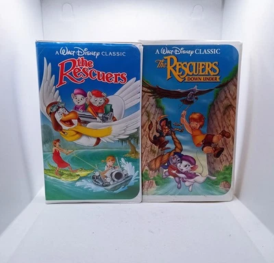 VHS - Walt Disney's The Rescuers & The Rescuers Down Under/Black Diamond Edition - Image 1 of 3
