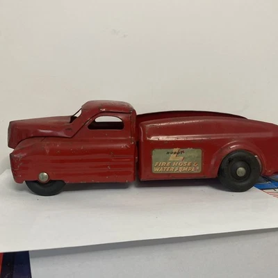 Raro camión de juguete Buddy L de la década de 1940 manguera contra incendios y bomba de agua acero prensado falta parrilla Foto 1 de 4